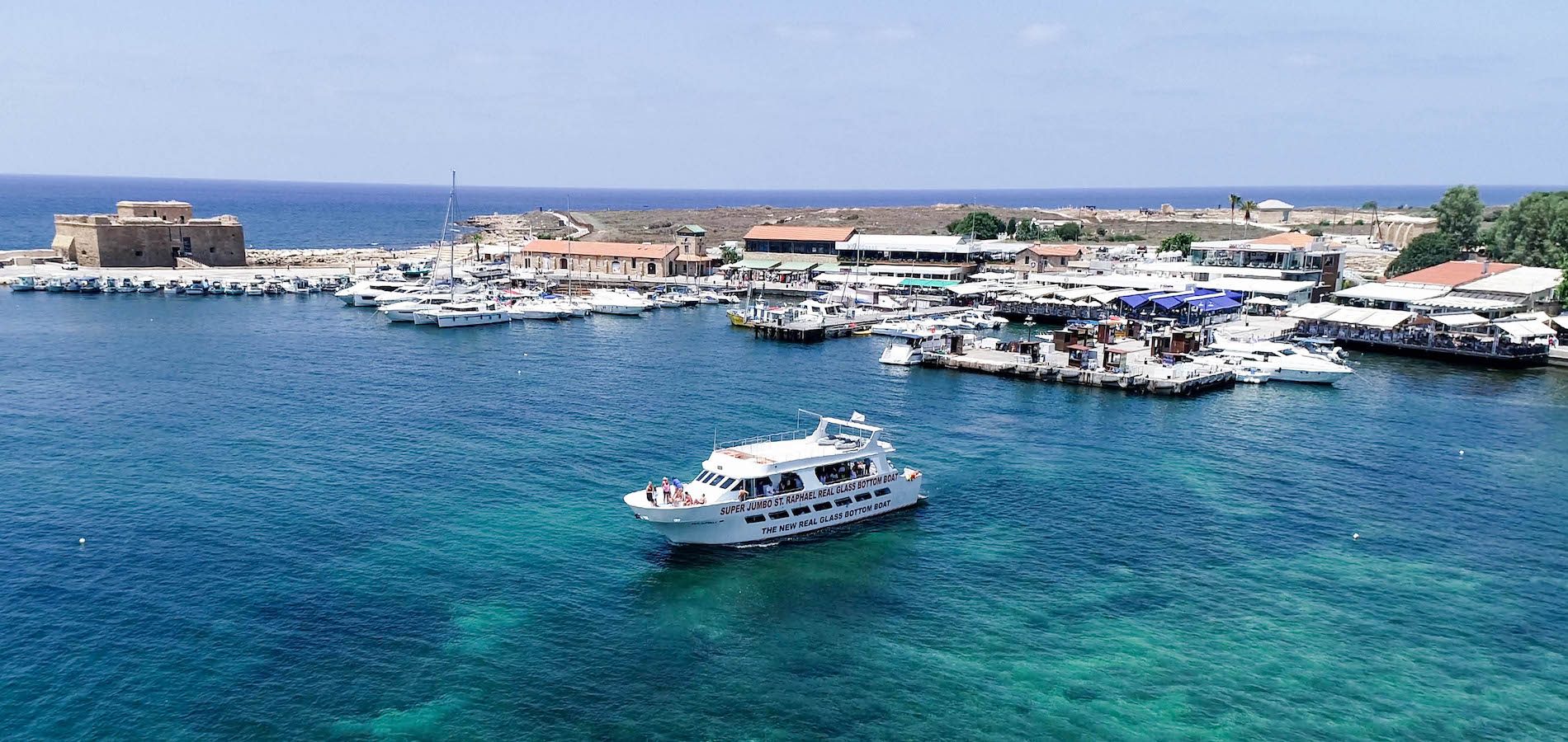 Harbour Limani Paphos Super Jumbo St  Raphael 1 Real Glass Bottom Boat